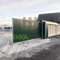 Ворота откатные из профнастила