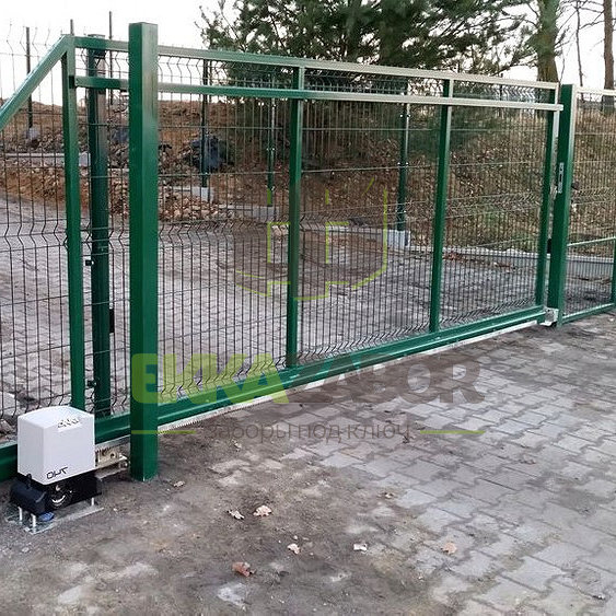 откатные ворота из 3д сетки